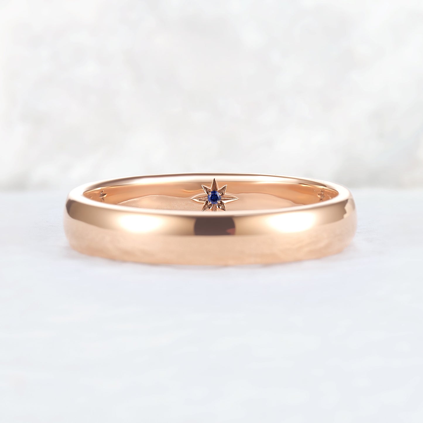 Inner Birthstone Rose Gold Promise Ring – Personalized with Your Stone