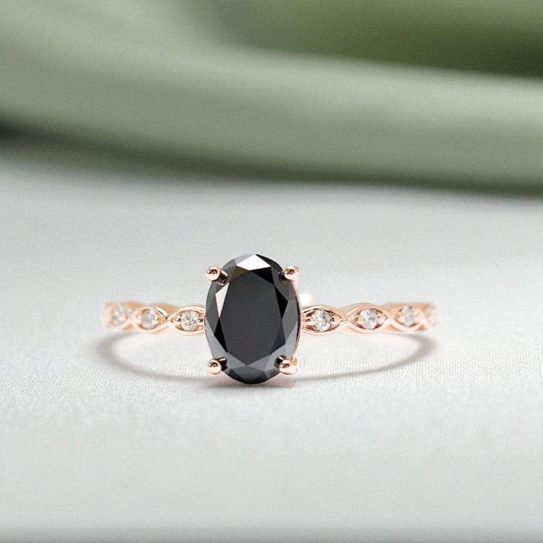 Black Diamond Engagement Ring
