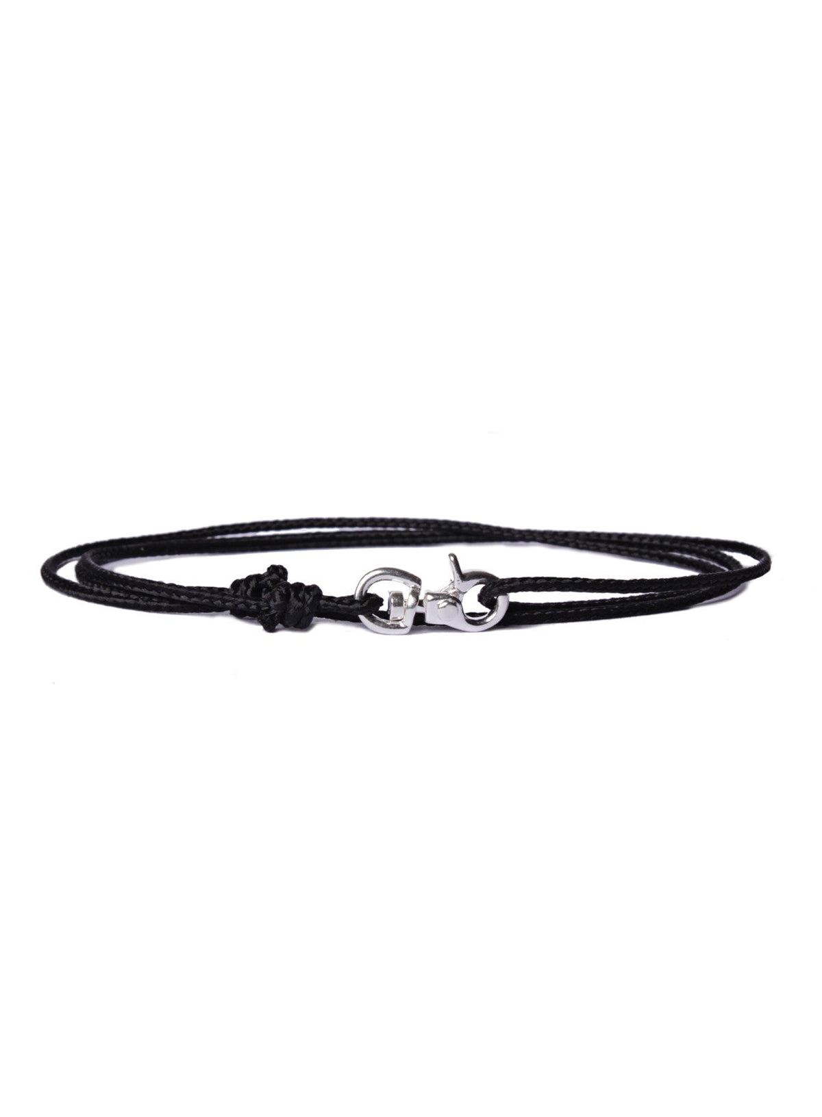 FINAL SALE "Decoy" Sterling Silver Micro Cord Bracelet in Black for Men