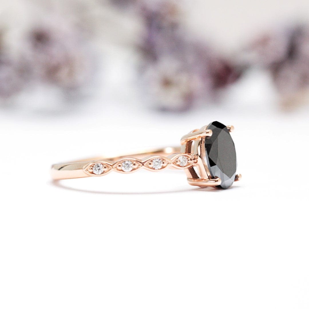 Black Diamond Engagement Ring