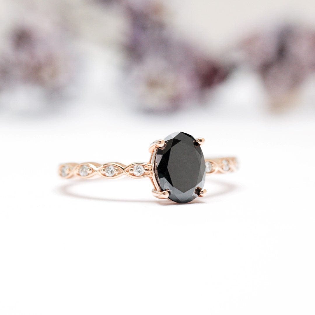 Black Diamond Engagement Ring