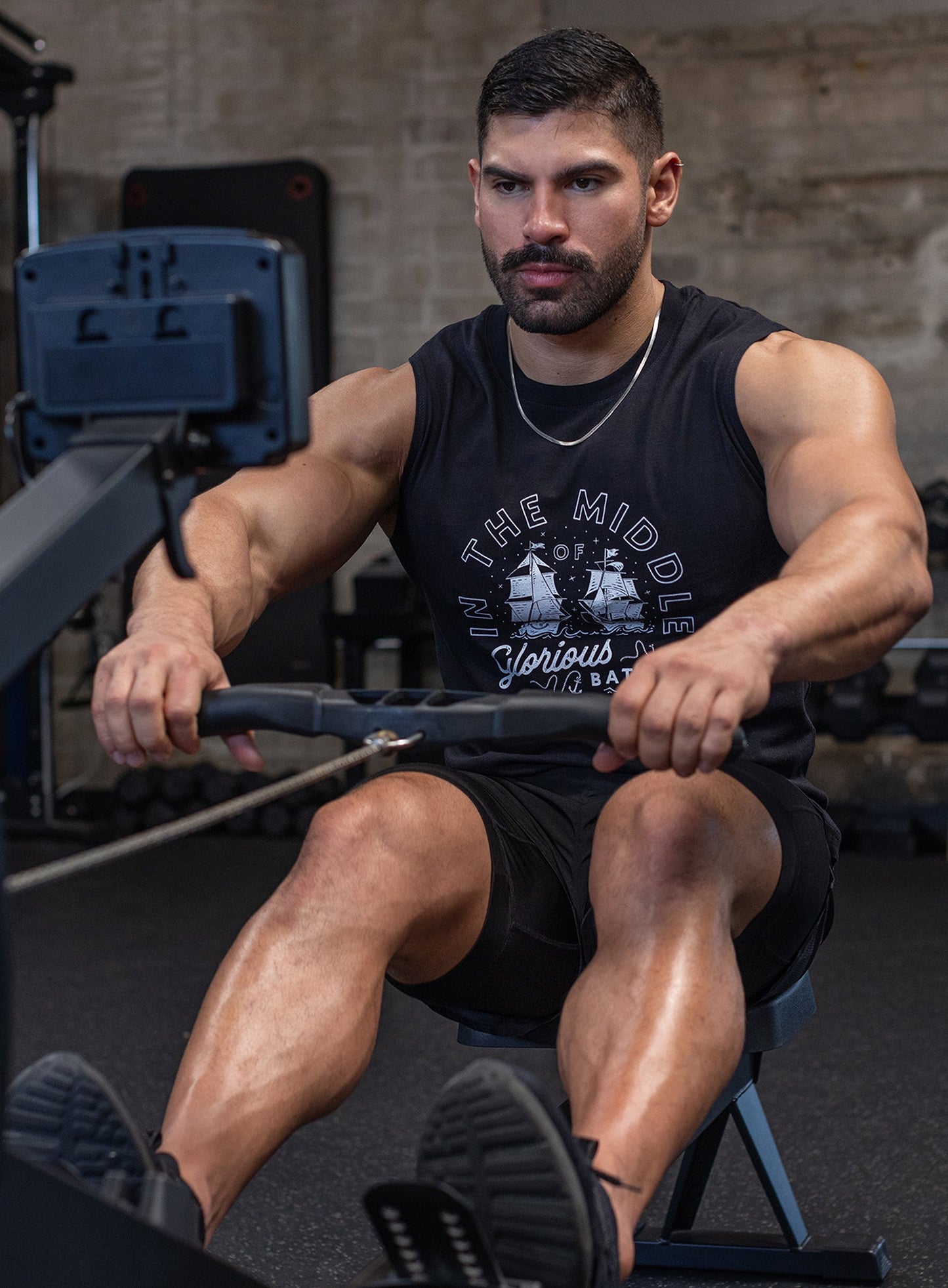 In the Middle of Glorious Battle Black Muscle Shirt for Men