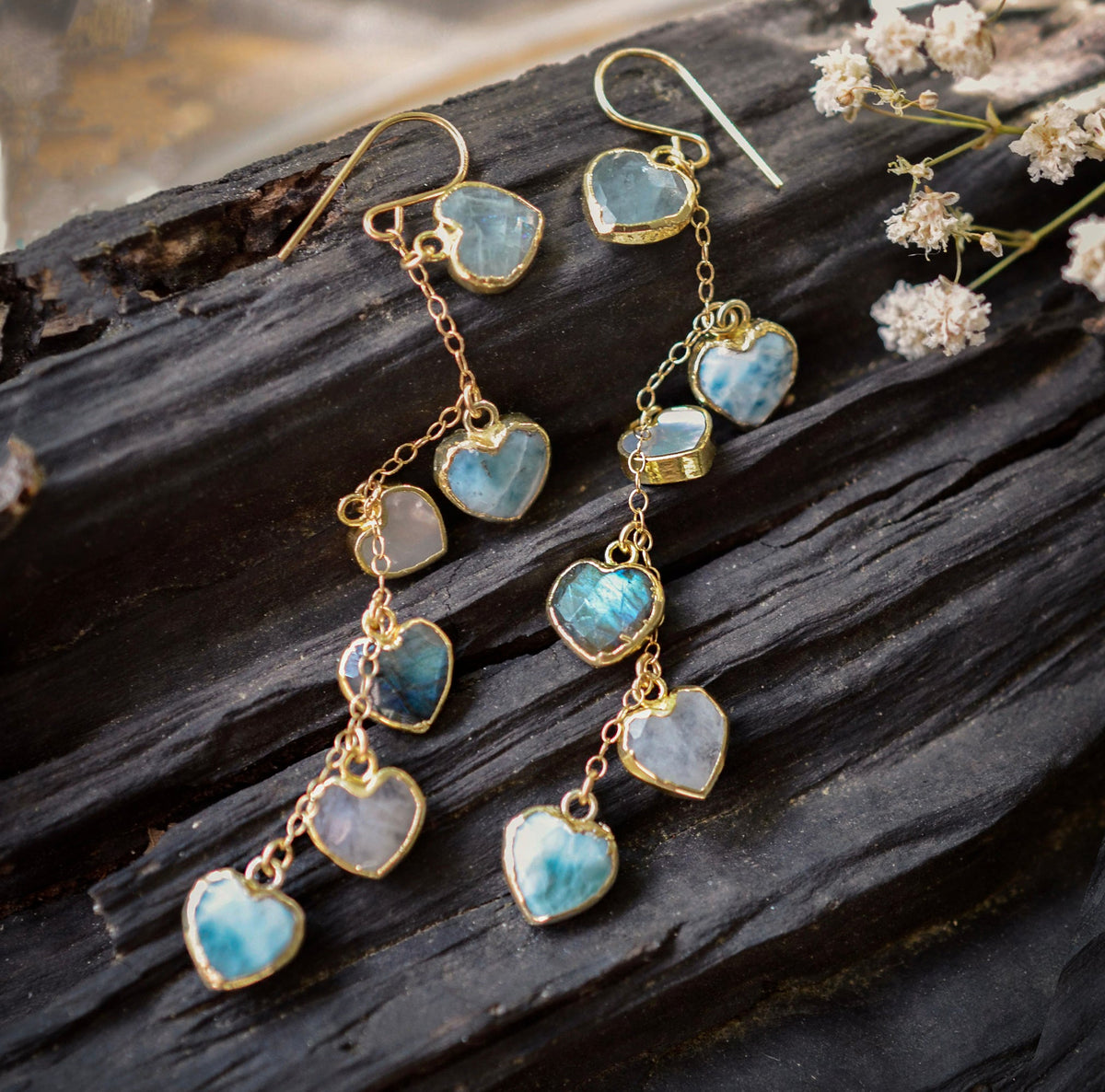 Sea & Sky Heart Earrings