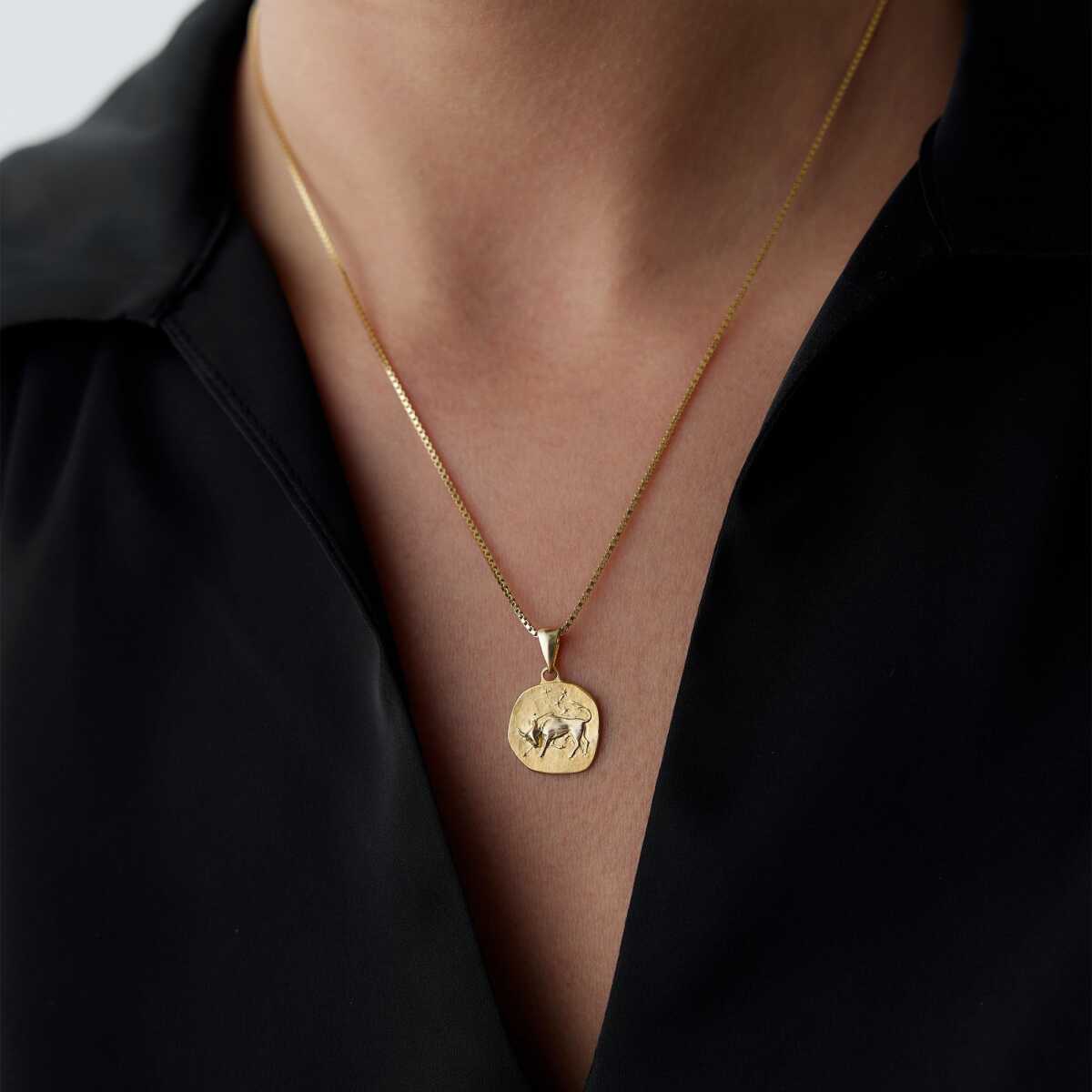 14k Gold Taurus Necklace