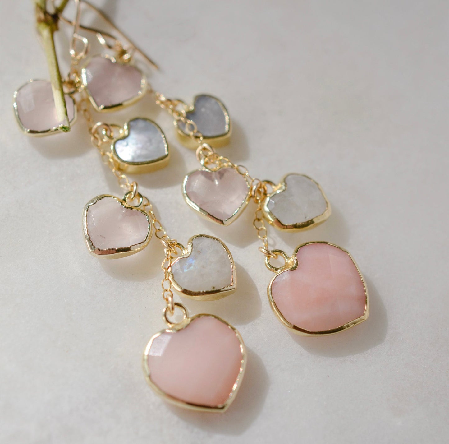 Juliet Earrings: Pink Hearts