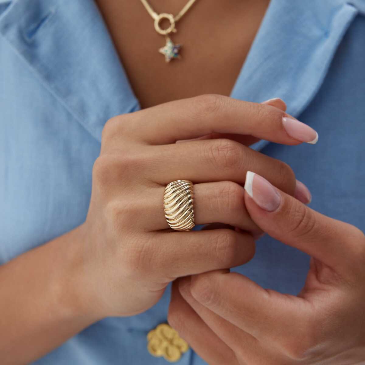 Croissant Ring 14k Gold