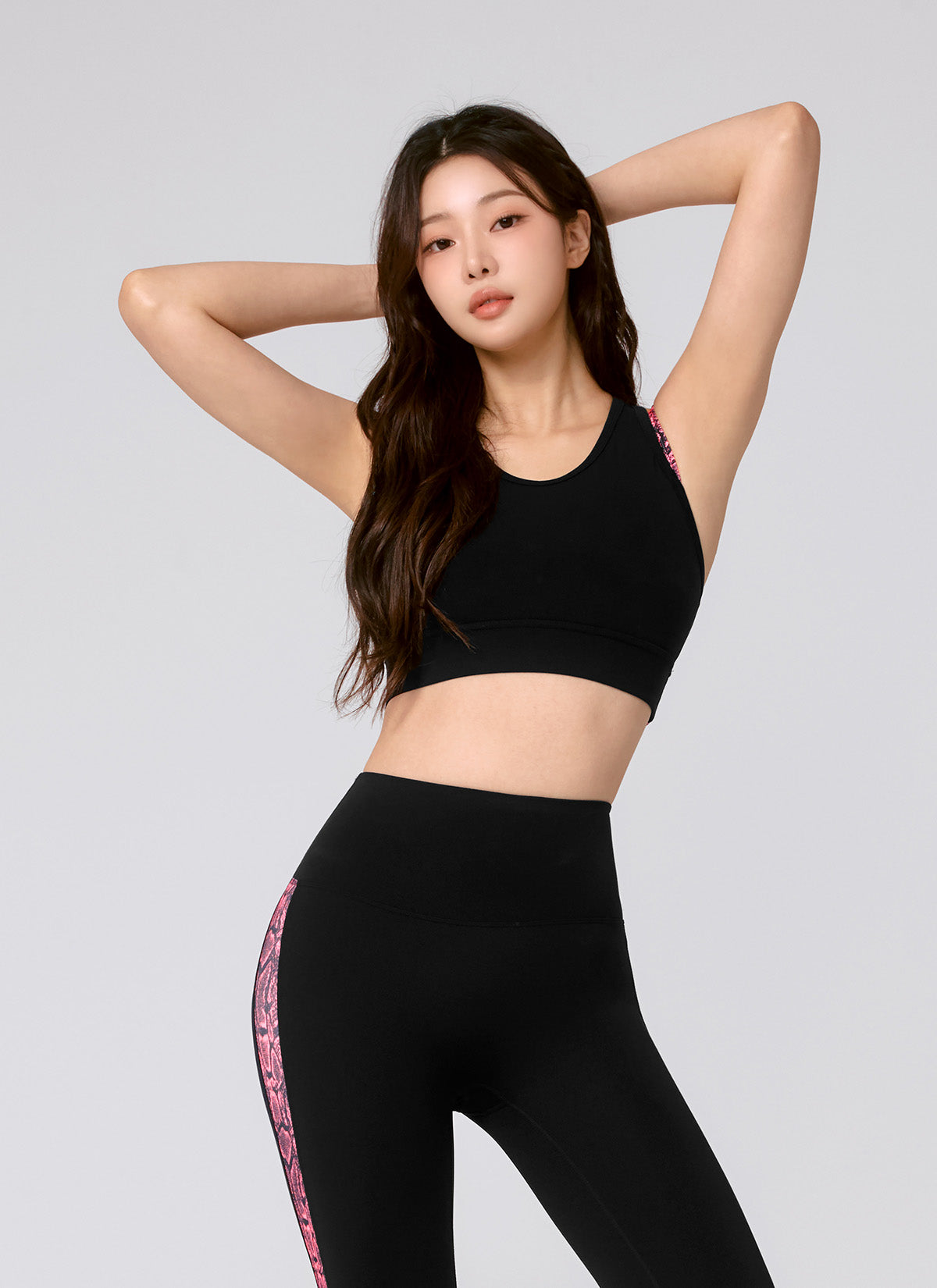 Black Label Power Rise Python Color Block Bra Top