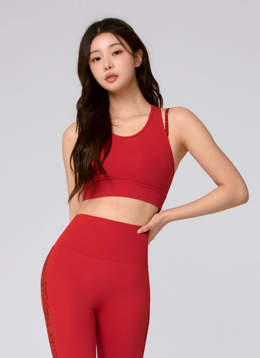 Black Label Power Rise Python Color Block Bra Top