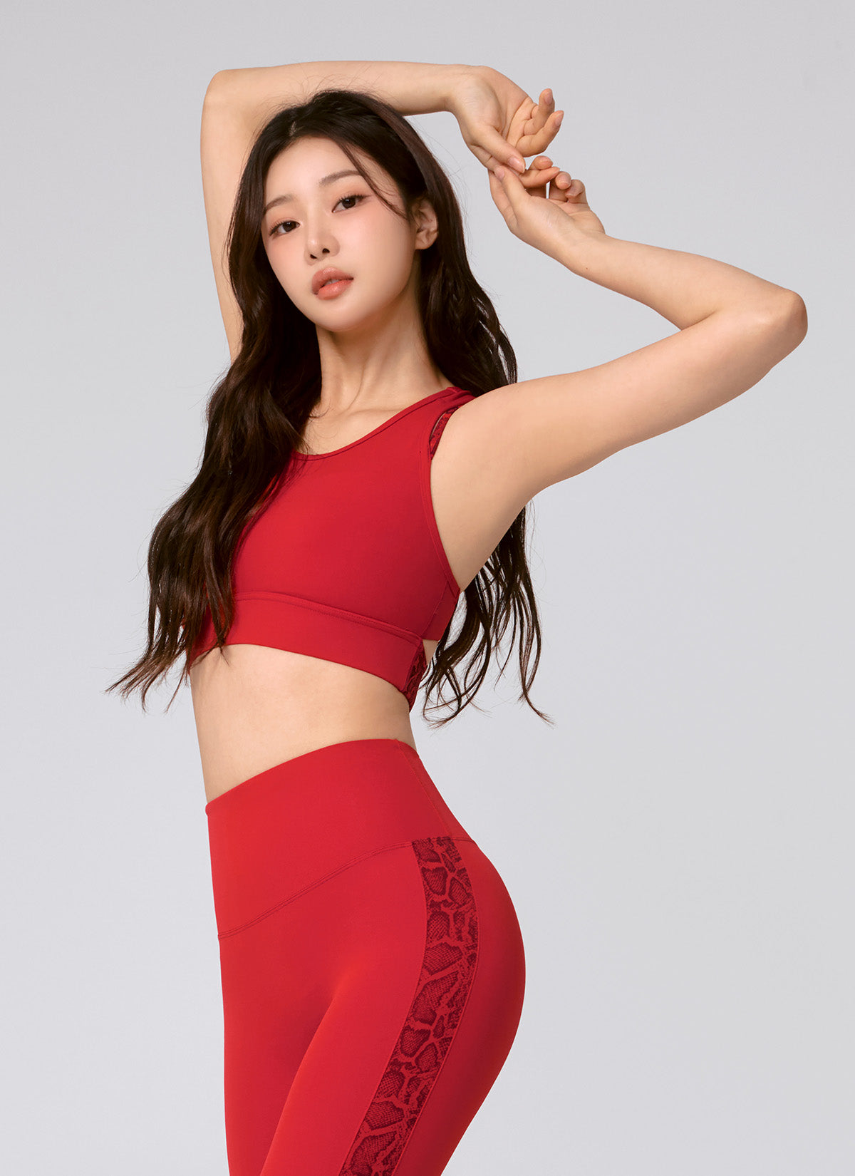 Black Label Power Rise Python Color Block Bra Top