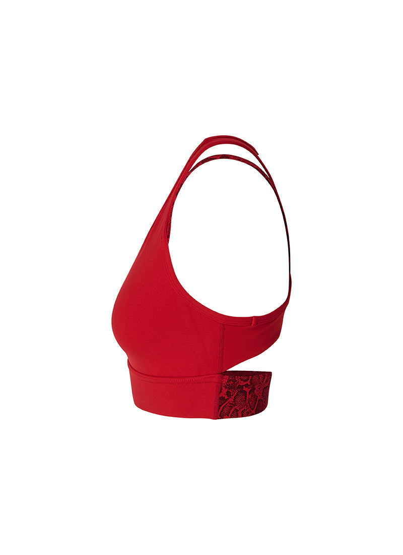 Black Label Power Rise Python Color Block Bra Top