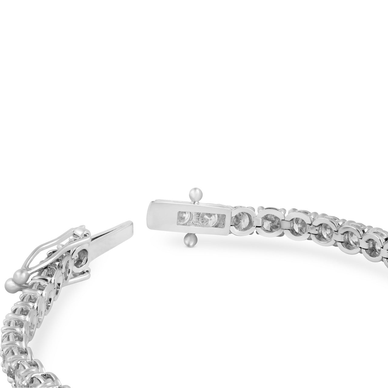 13Ct Round-Cut Diamond Tennis Bracelet 14k White Gold 7" Lab Grown