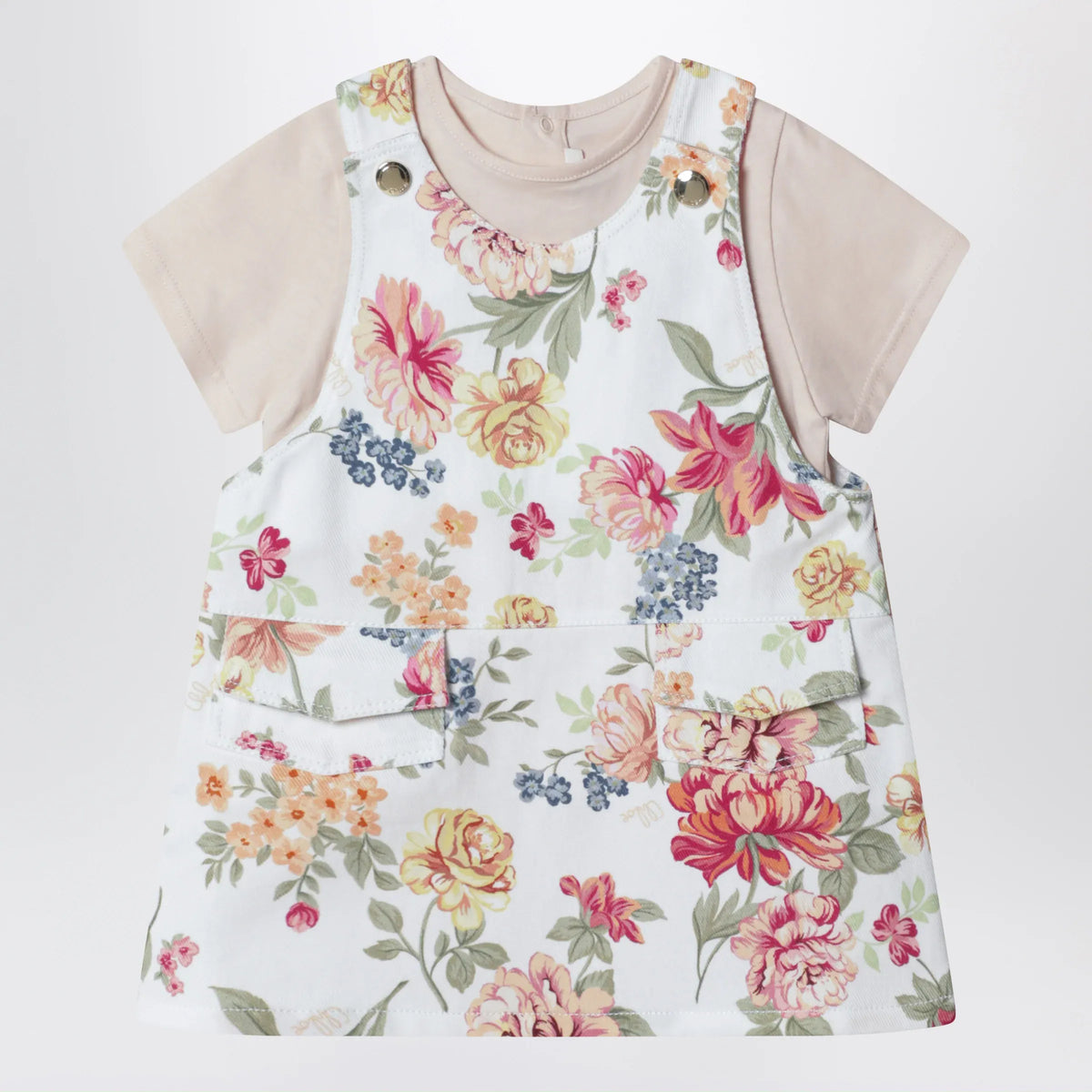 Chloé - Pink two-piece set with floral pattern