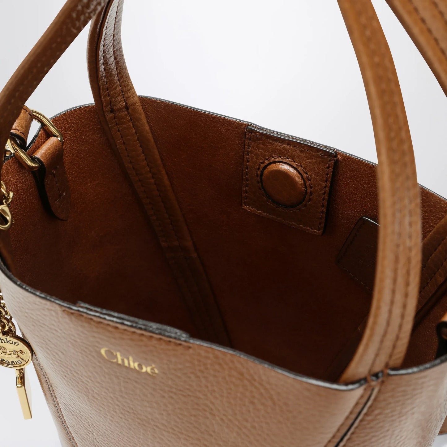 Chloé - Small Spin brown leather tote bag
