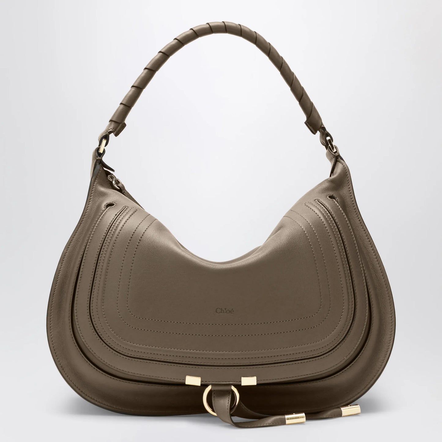 Chloé - Taupe Marcie shoulder bag in leather