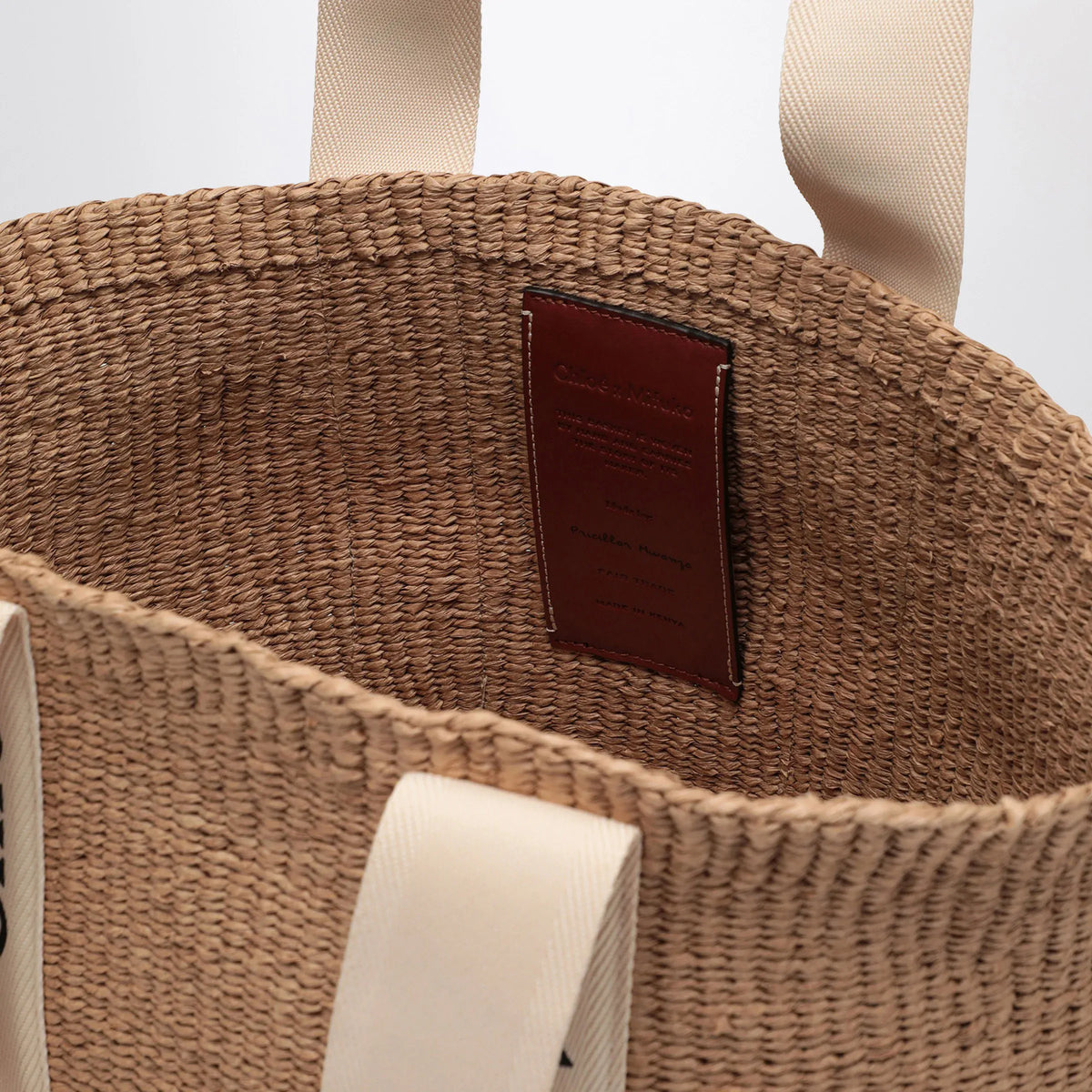 Chloé - Woody large basket bag with white ribbon