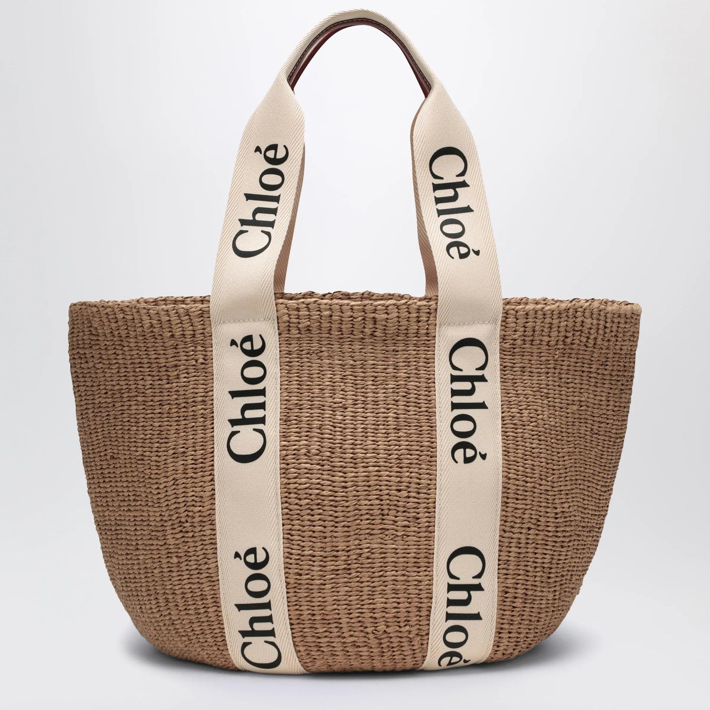 Chloé - Woody large basket bag with white ribbon