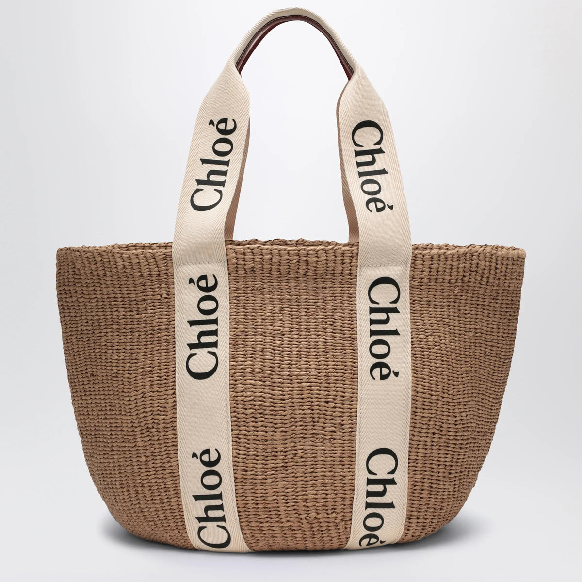 Chloé - Woody large basket bag with white ribbon