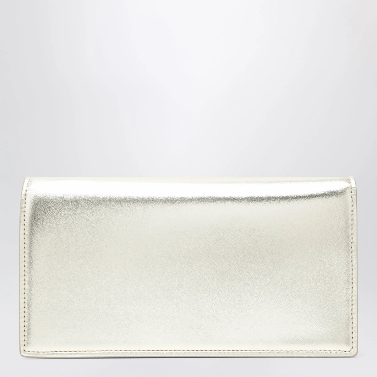 Christian Louboutin - Platinum-coloured leather clutch bag with chain