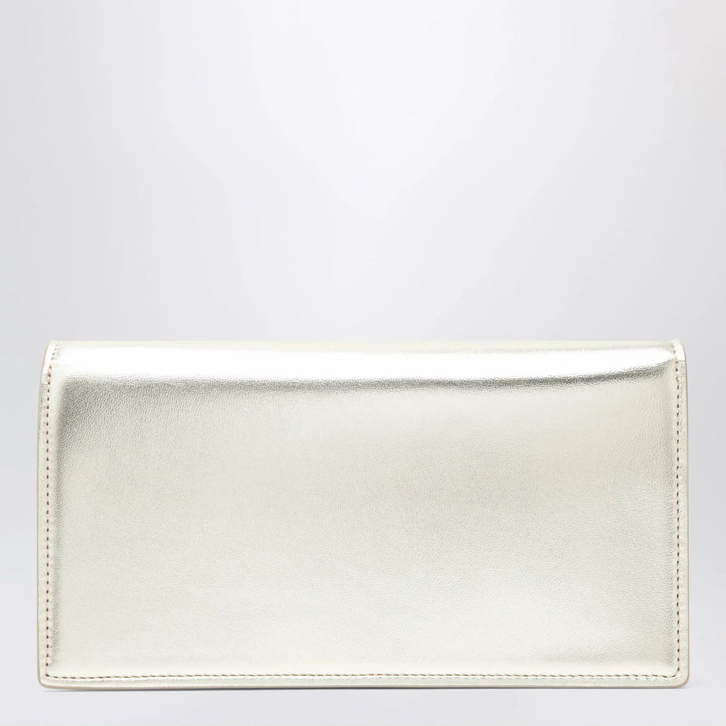 Christian Louboutin - Platinum-coloured leather clutch bag with chain