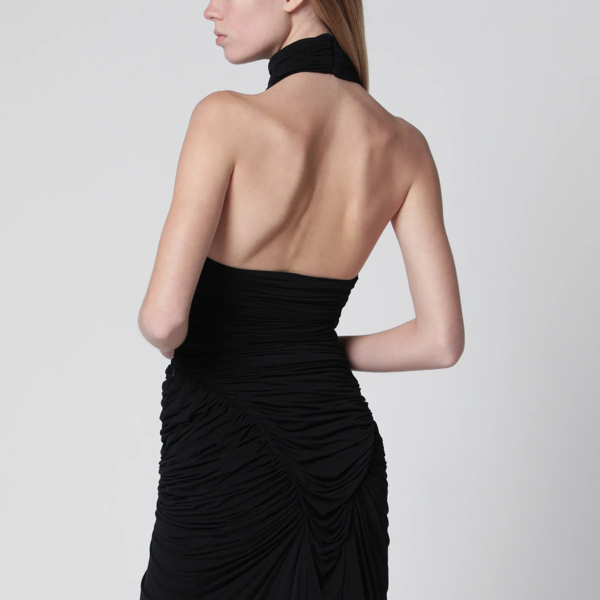 Francesco Murano - Black draped viscose-blend bodysuit