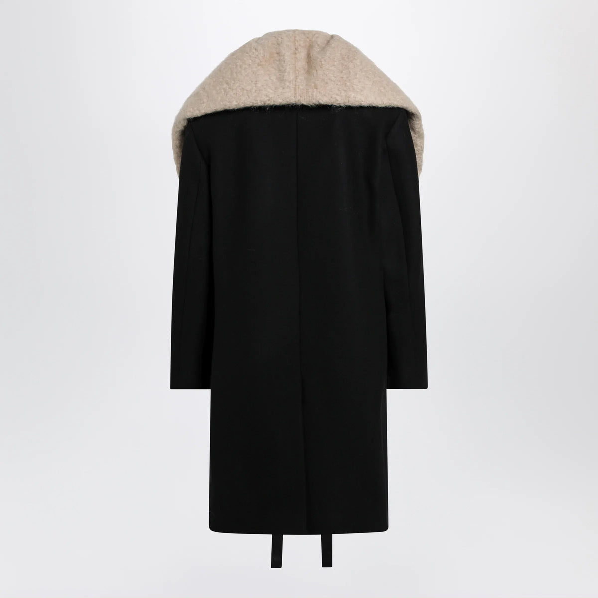 Dries Van Noten - Black coat with removable neckline