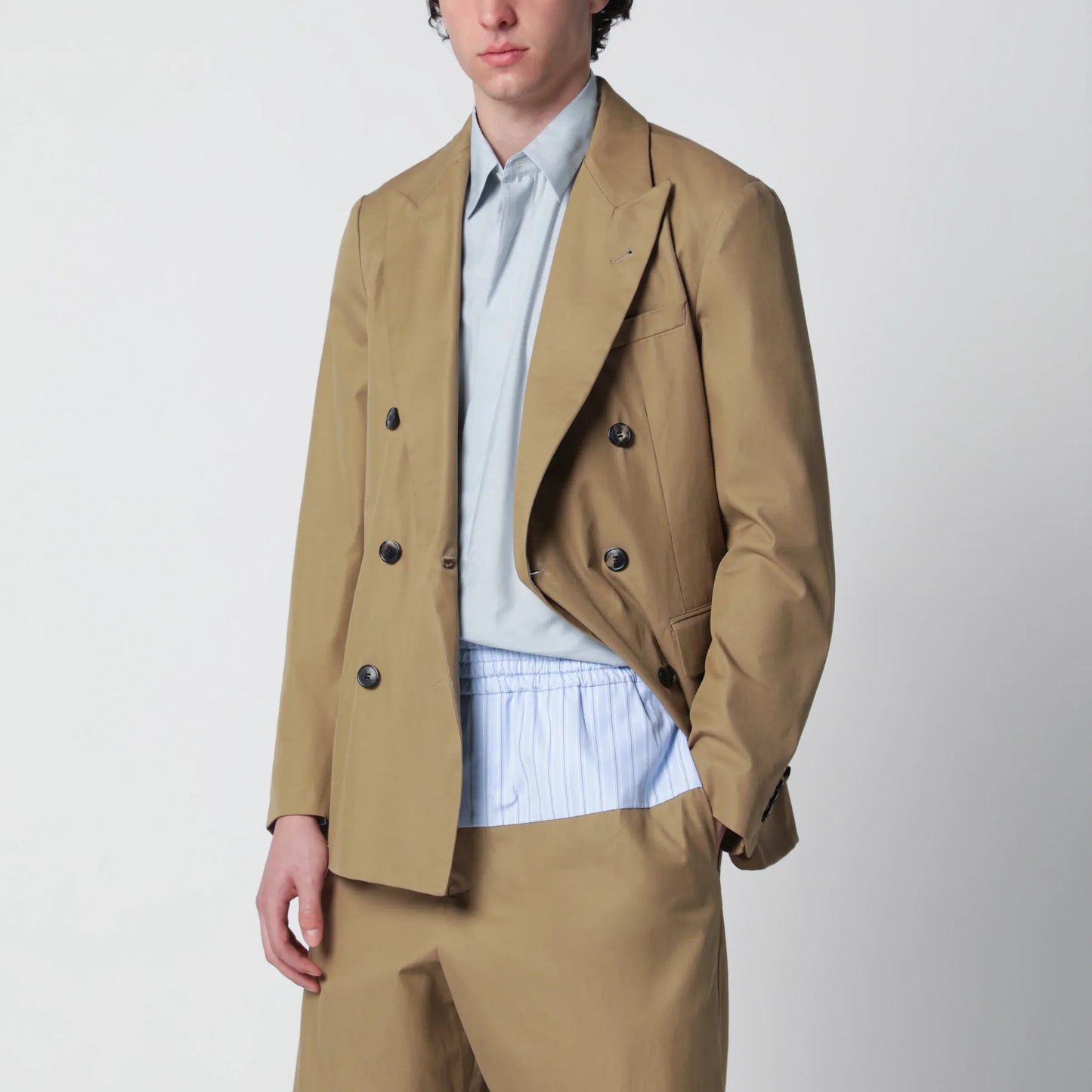 Dries Van Noten - Camel double-breasted jacket