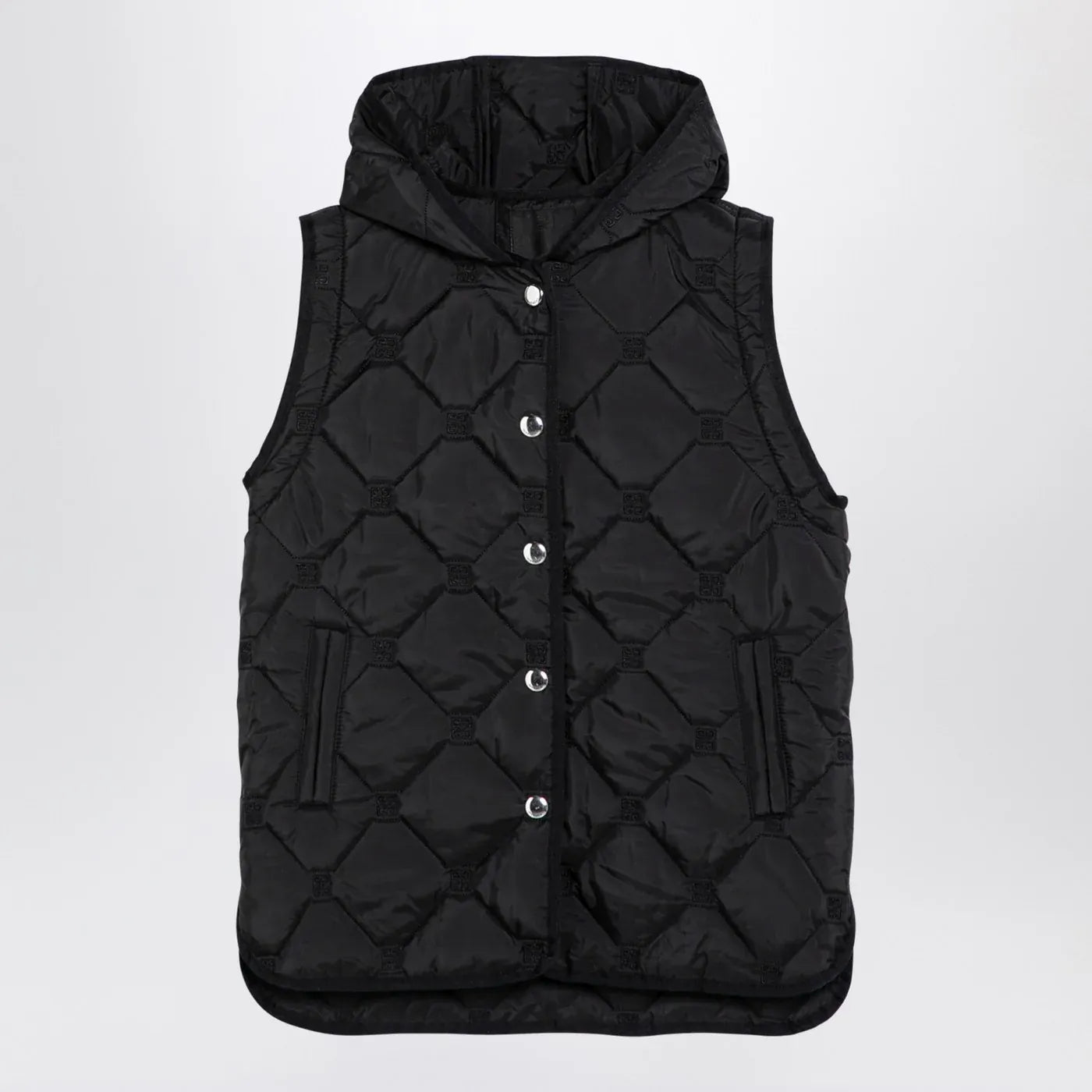 Givenchy - Black quilted parka with removable sleeves