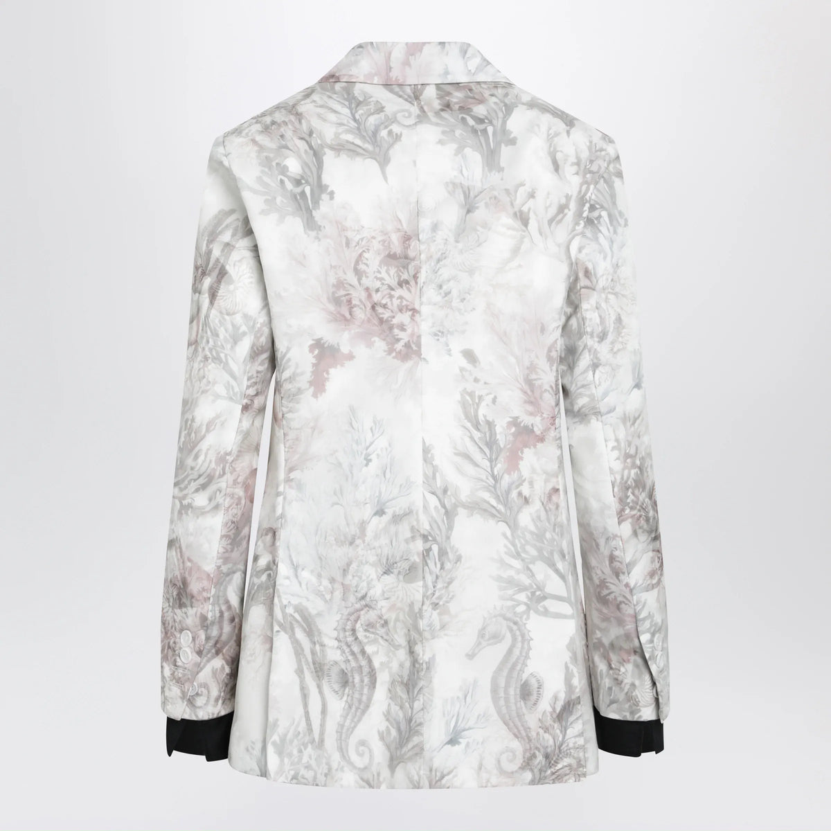 Max Mara - Slim blazer in printed organza and cotton gabardine