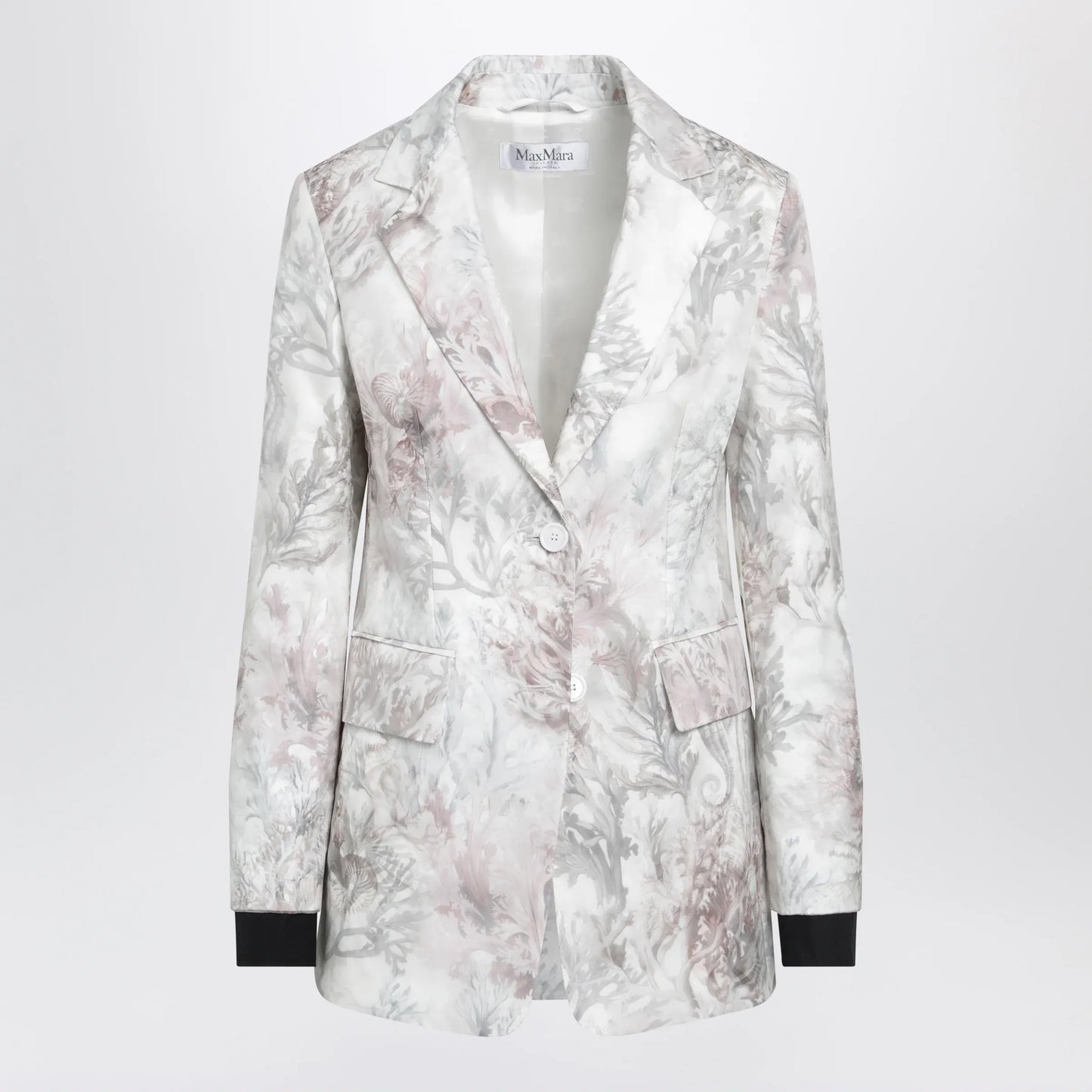 Max Mara - Slim blazer in printed organza and cotton gabardine
