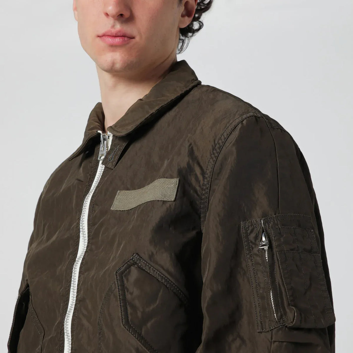 Sacai - Khaki green nylon jacket