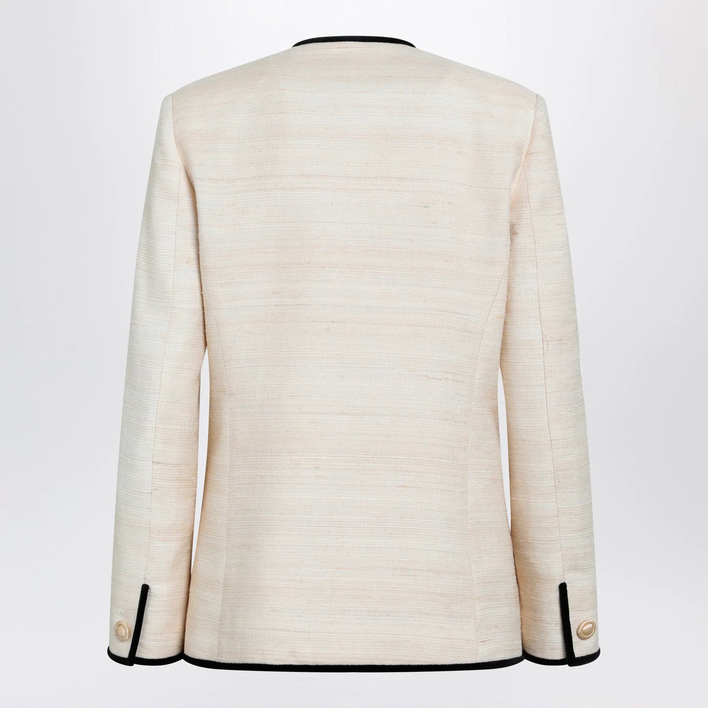 Valentino - Milk-honey coloured silk and linen jacket