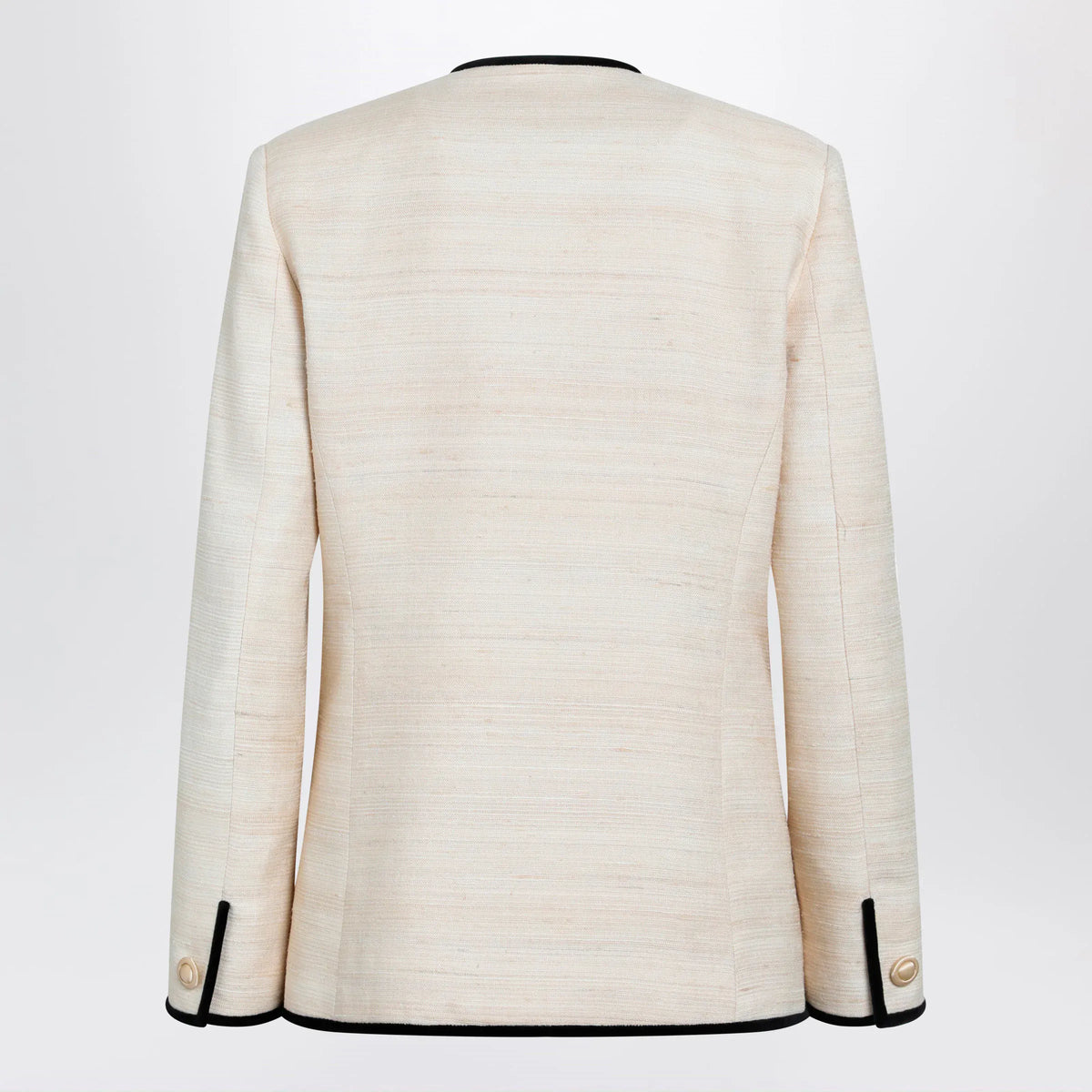 Valentino - Milk-honey coloured silk and linen jacket