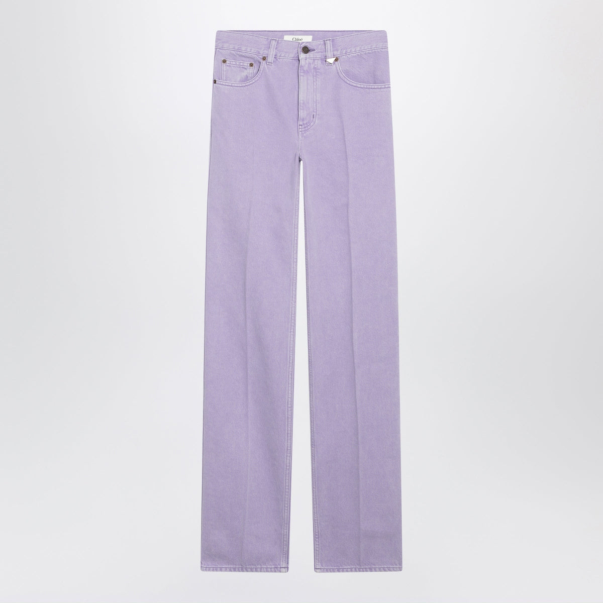 Chloé - Straight jeans in lavender organic cotton denim