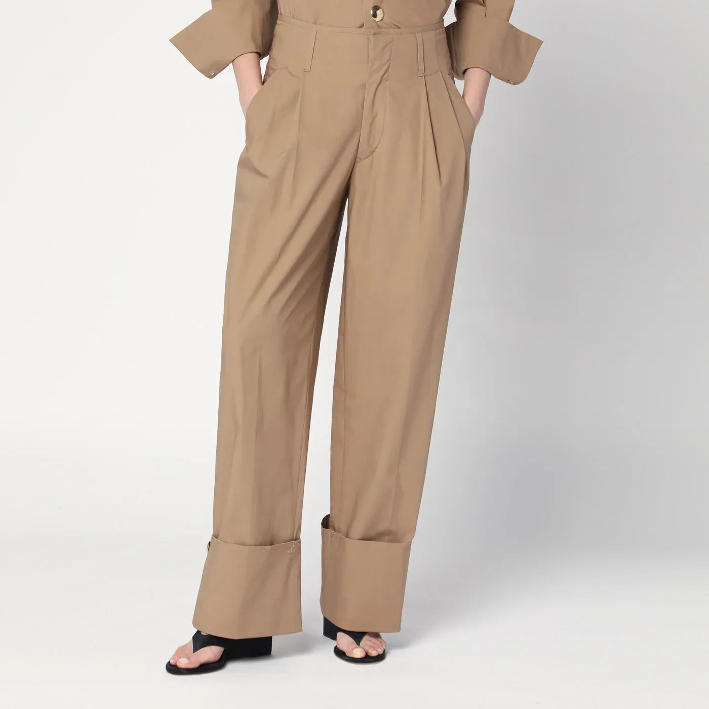 DARKPARK - Camel-coloured cuffed trousers