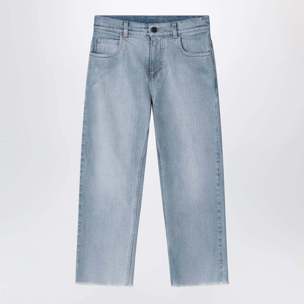 Golden Goose - Medium blue jeans with logo embroidery