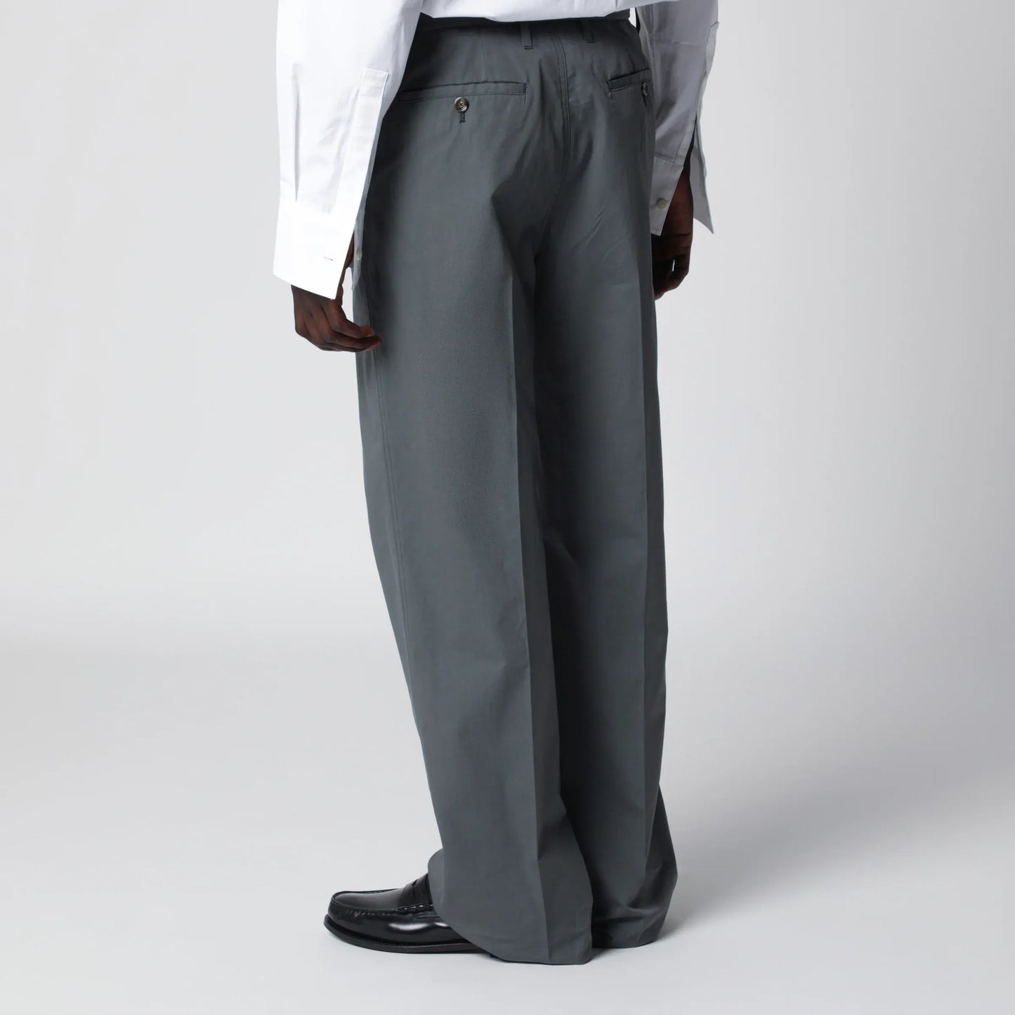 Lardini - Grey cotton and silk trousers