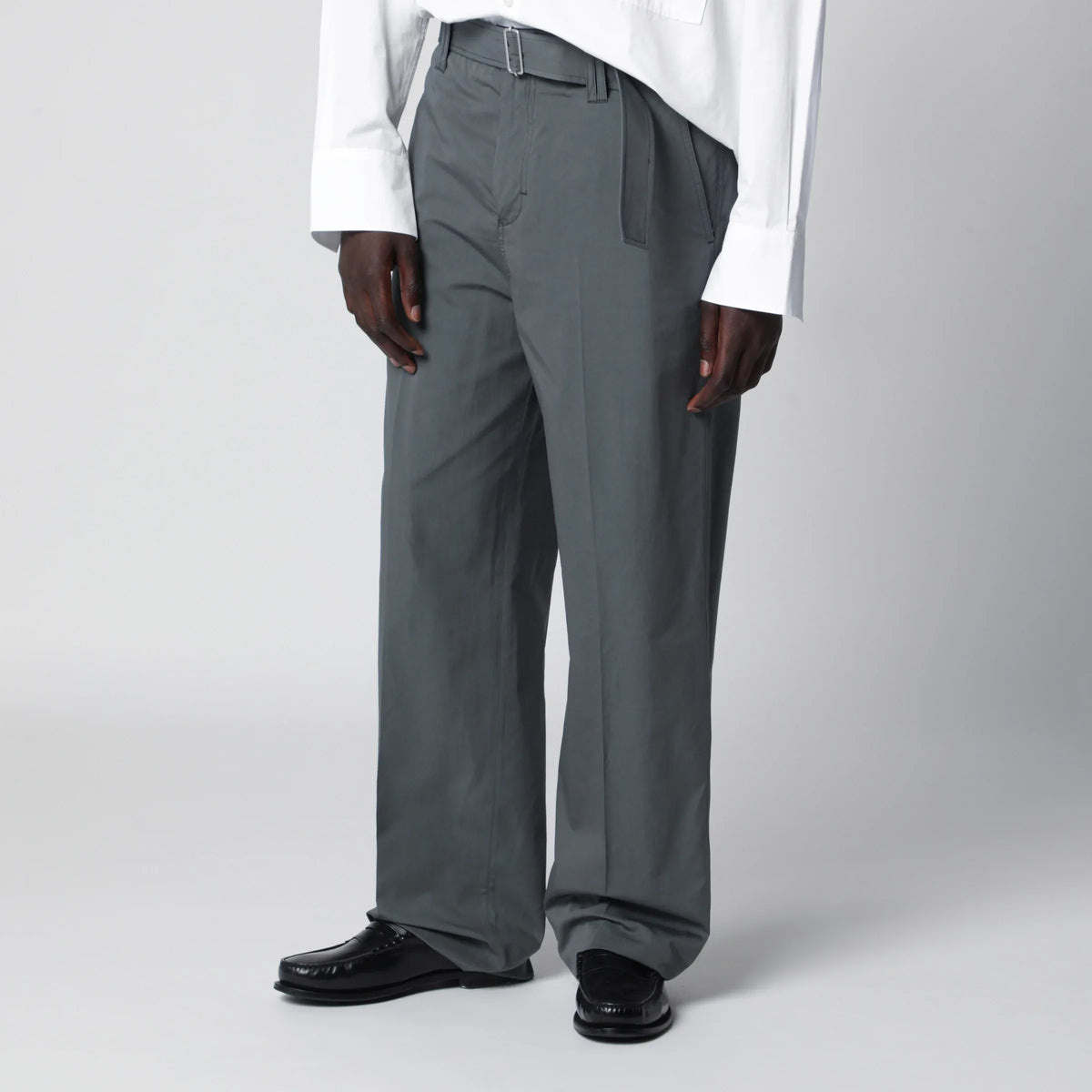 Lardini - Grey cotton and silk trousers