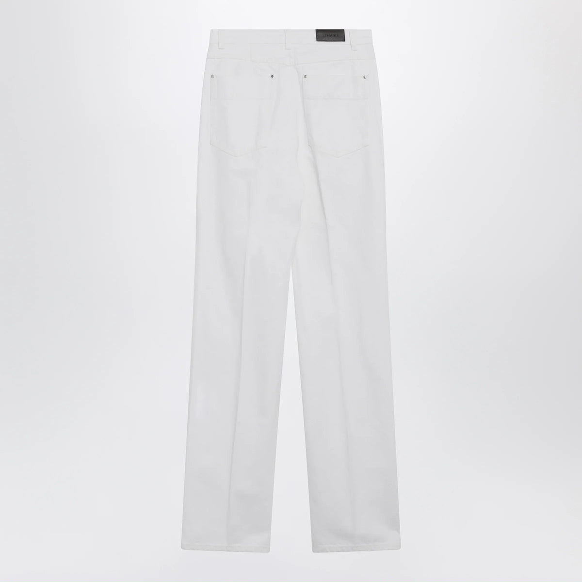 LEMAIRE - High-waisted straight-leg jeans with belt in white denim