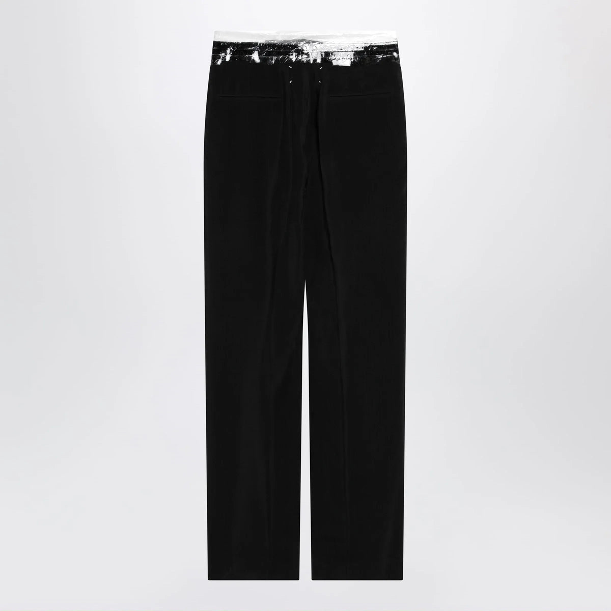 Maison Margiela - Black pants with tape-detail waistband