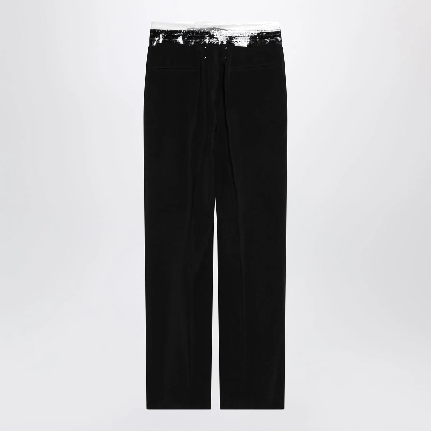 Maison Margiela - Black pants with tape-detail waistband