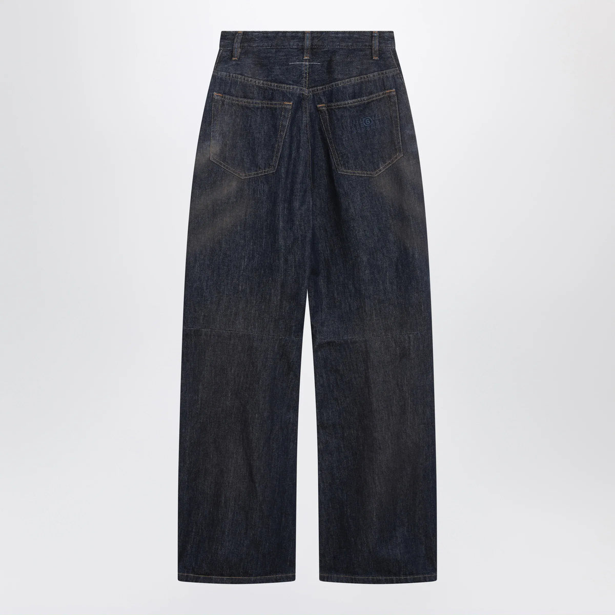 MM6 Maison Margiela - Dark blue wide-leg jeans with worn effect