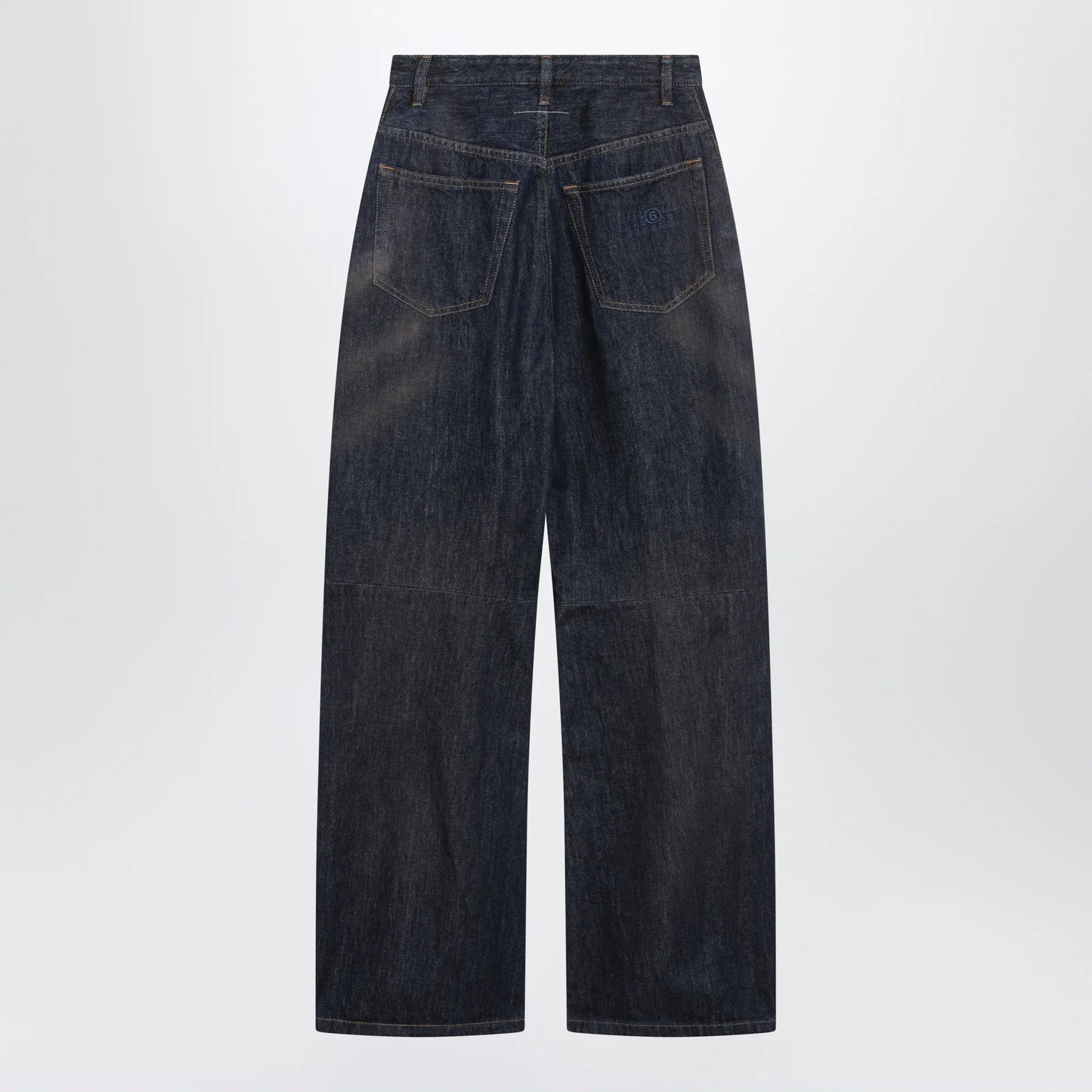 MM6 Maison Margiela - Dark blue wide-leg jeans with worn effect