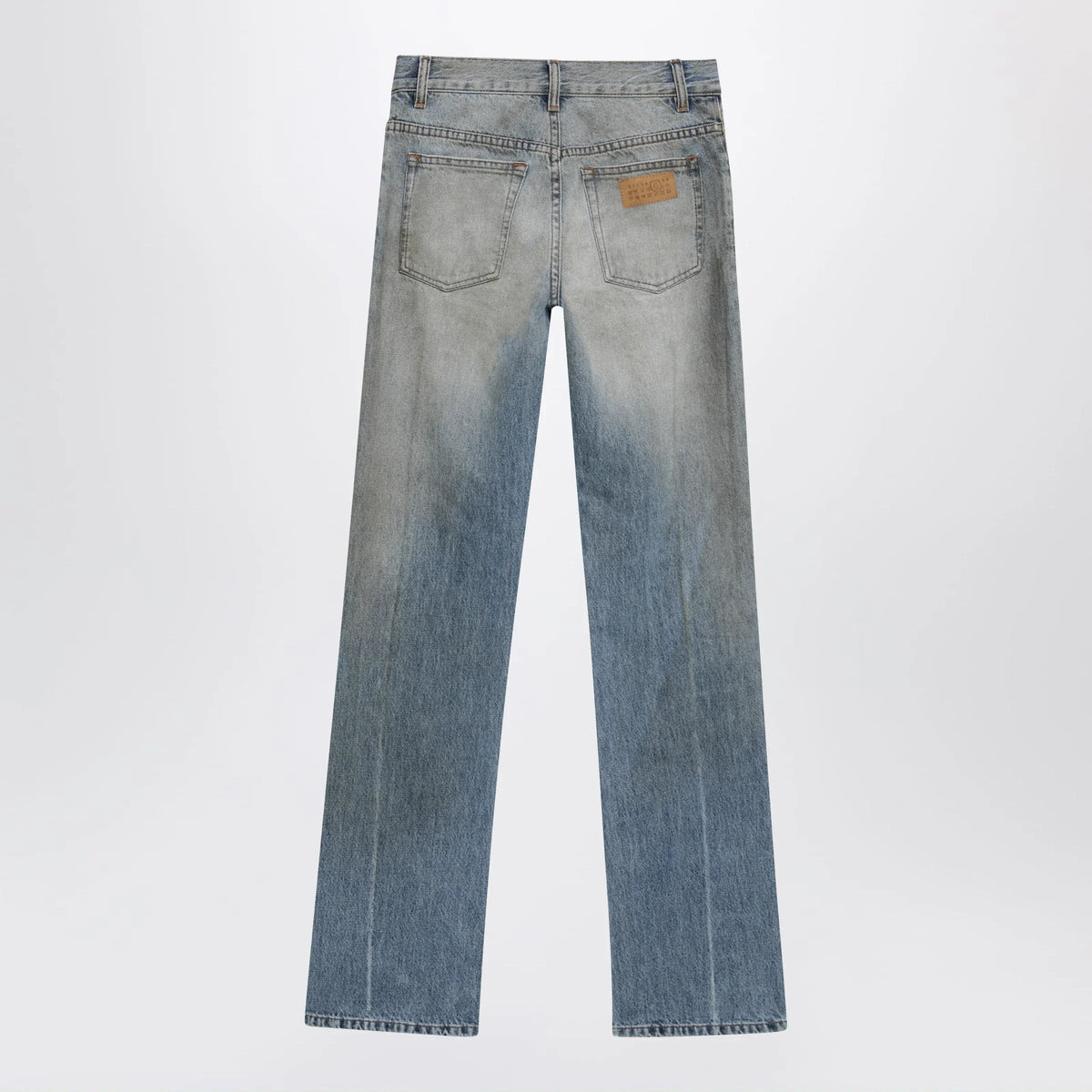 MM6 Maison Margiela - Straight-leg high-waist cotton jeans in medium blue