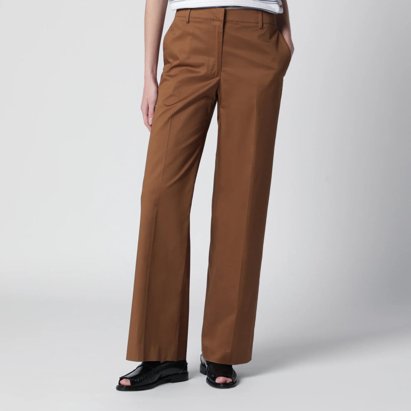 PT Torino - Francoise beige cotton-blend trousers