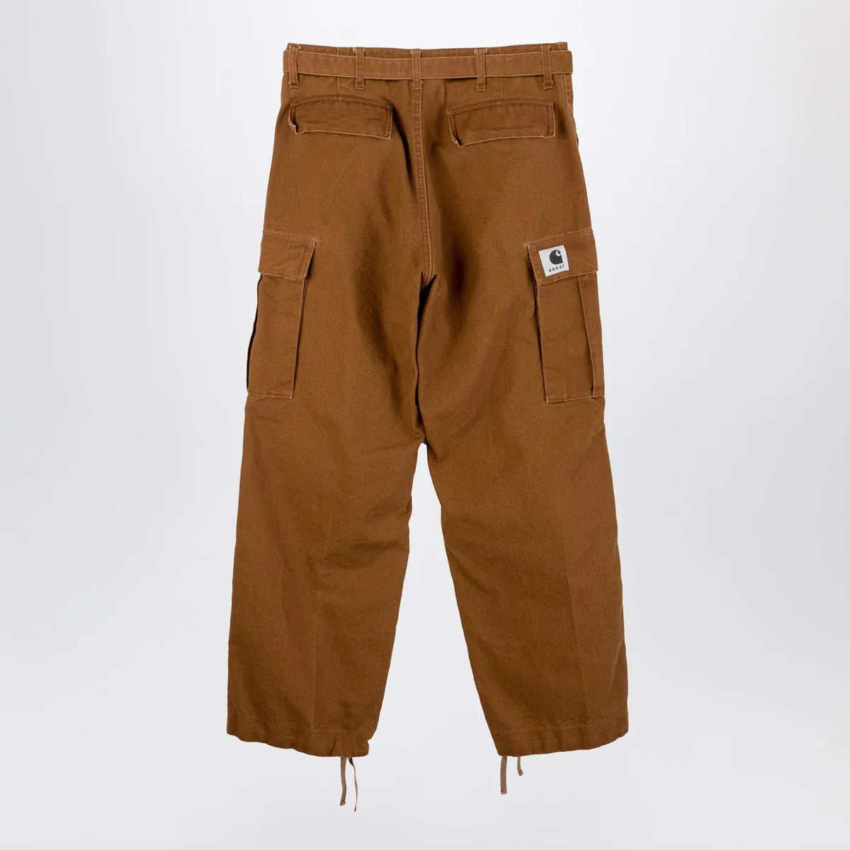 Sacai x Carhartt WIP - Beige cotton cargo trousers