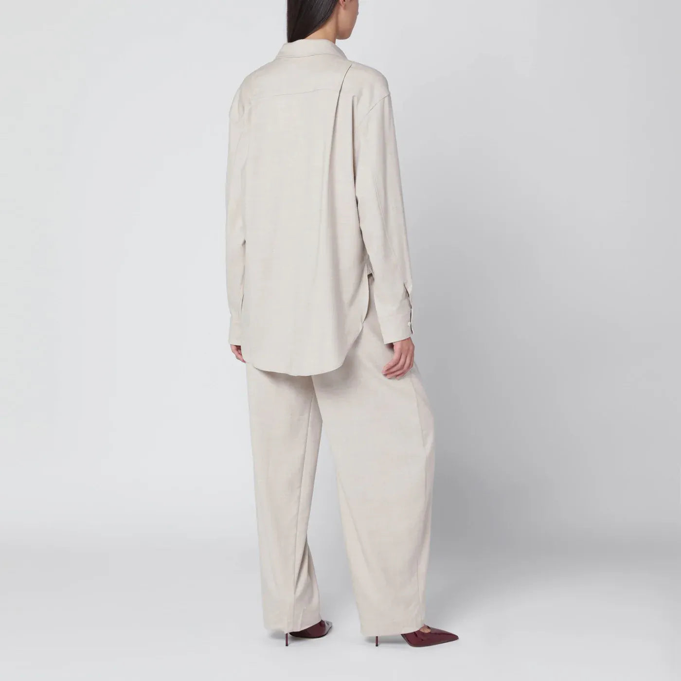 THE ANDAMANE - Trousers in ivory melange