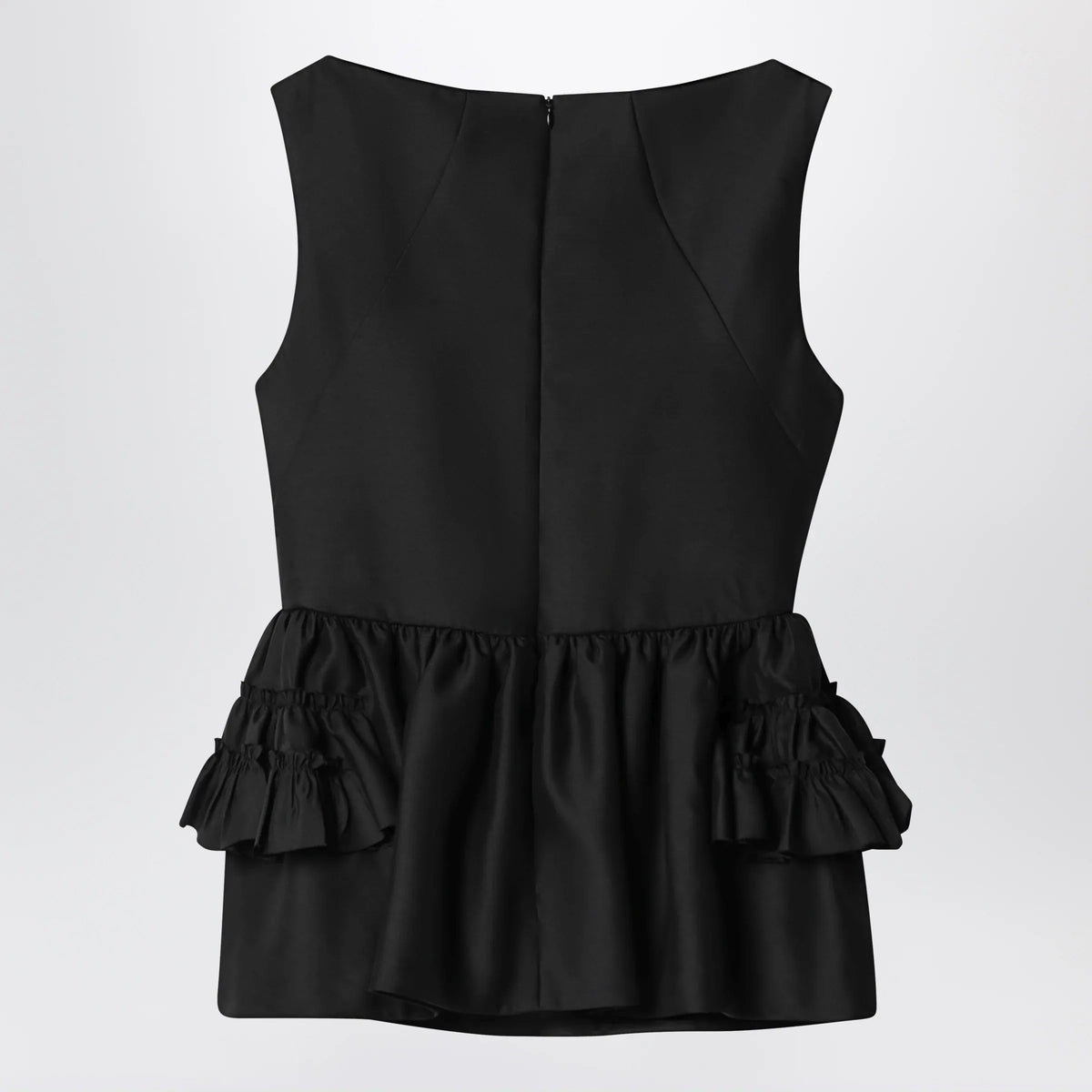 Dries Van Noten - Black wool and silk ruffled top