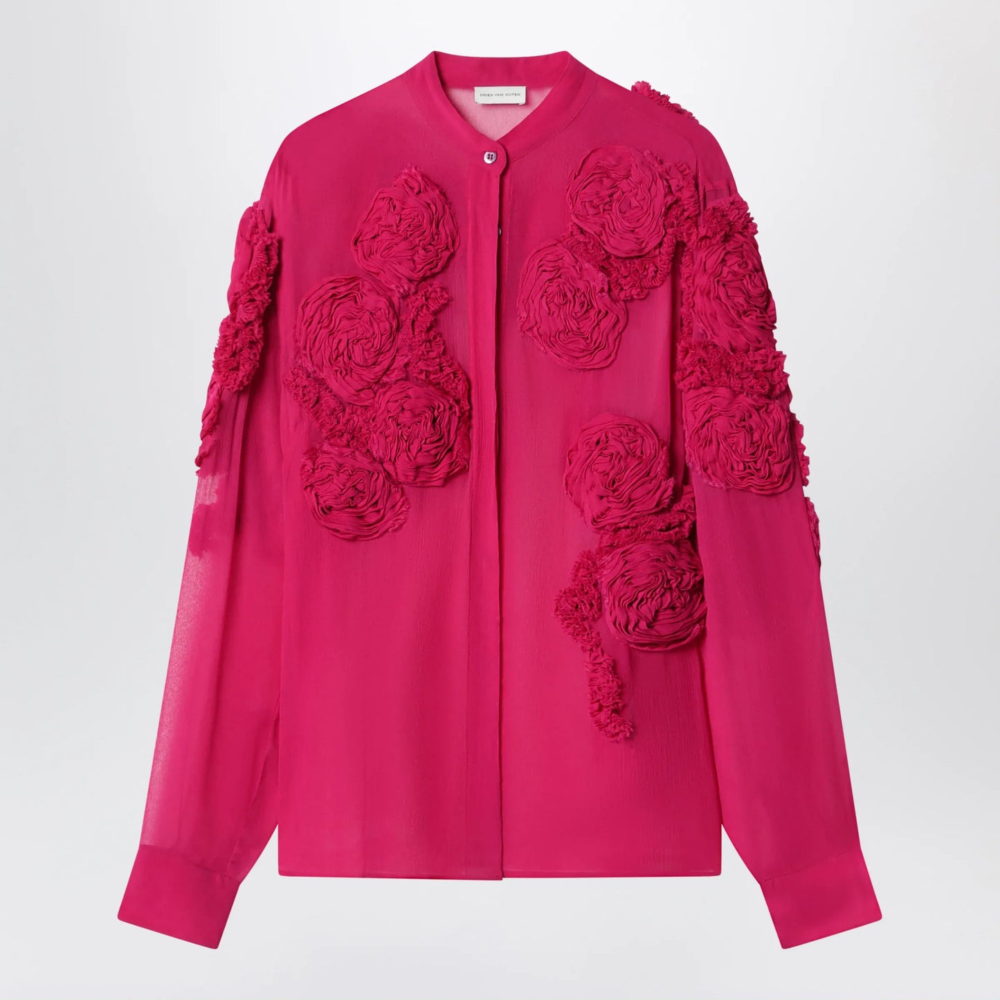 Dries Van Noten - Fuchsia shirt with embossed roses
