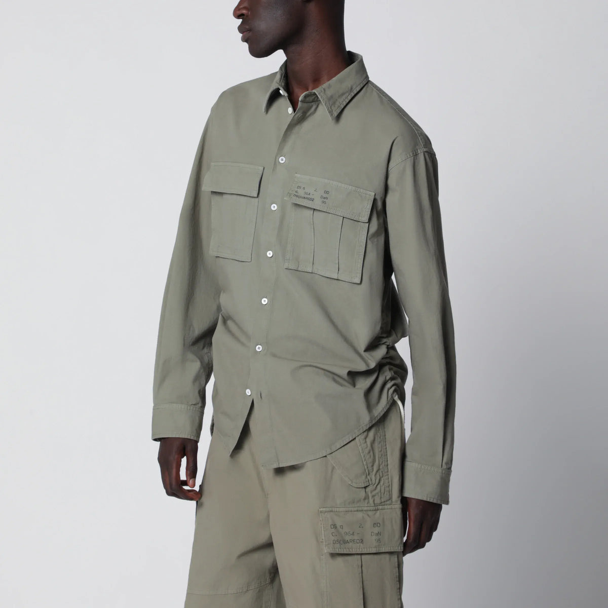 Dsquared2 - Military green cotton shirt