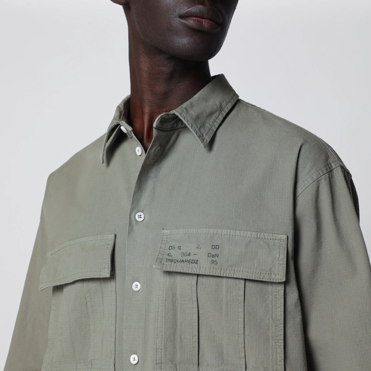 Dsquared2 - Military green cotton shirt